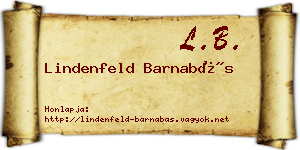 Lindenfeld Barnabás névjegykártya